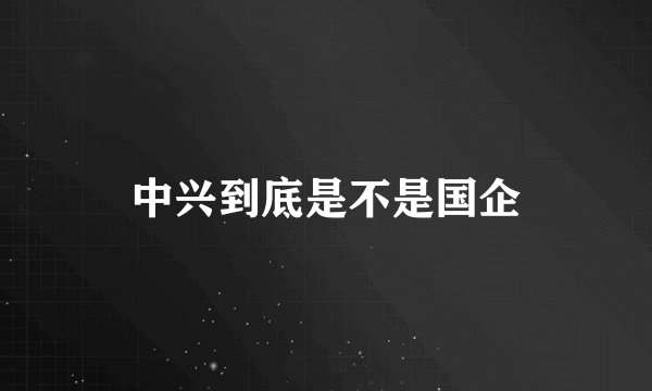 中兴到底是不是国企