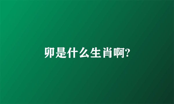 卯是什么生肖啊?