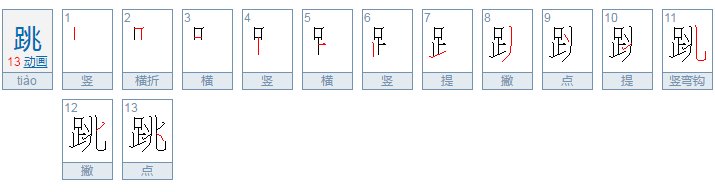 跳的偏旁部首是什么