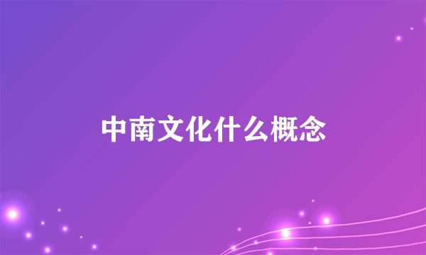 中南文化什么概念