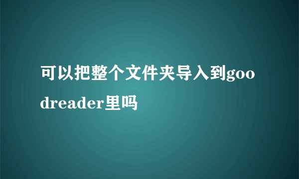 可以把整个文件夹导入到goodreader里吗