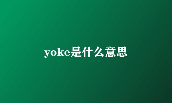 yoke是什么意思