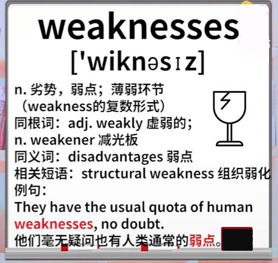 weaknesses怎么读