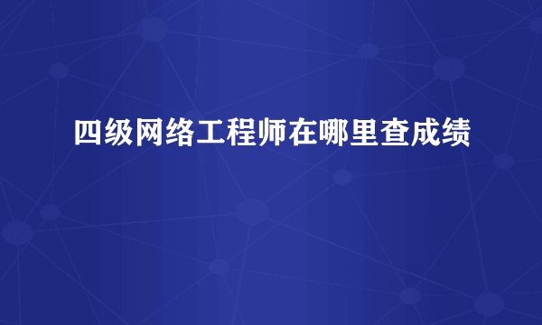 四级网络工程师在哪里查成绩