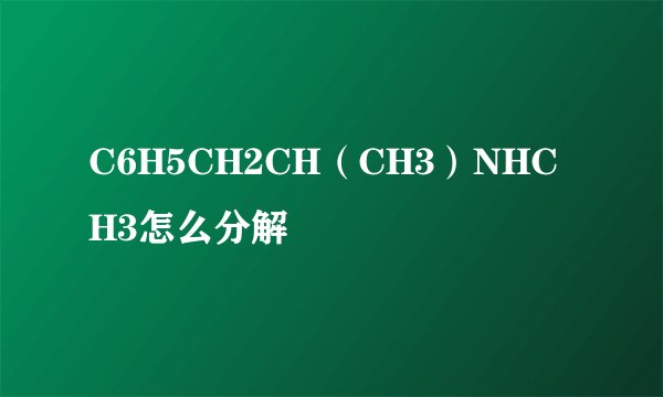 C6H5CH2CH（CH3）NHCH3怎么分解