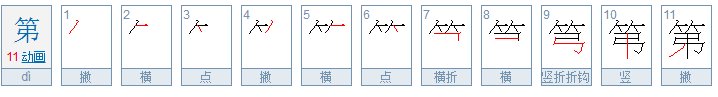 第的笔顺？
