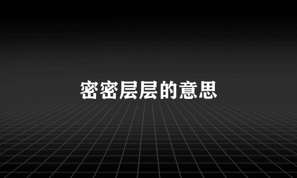 密密层层的意思