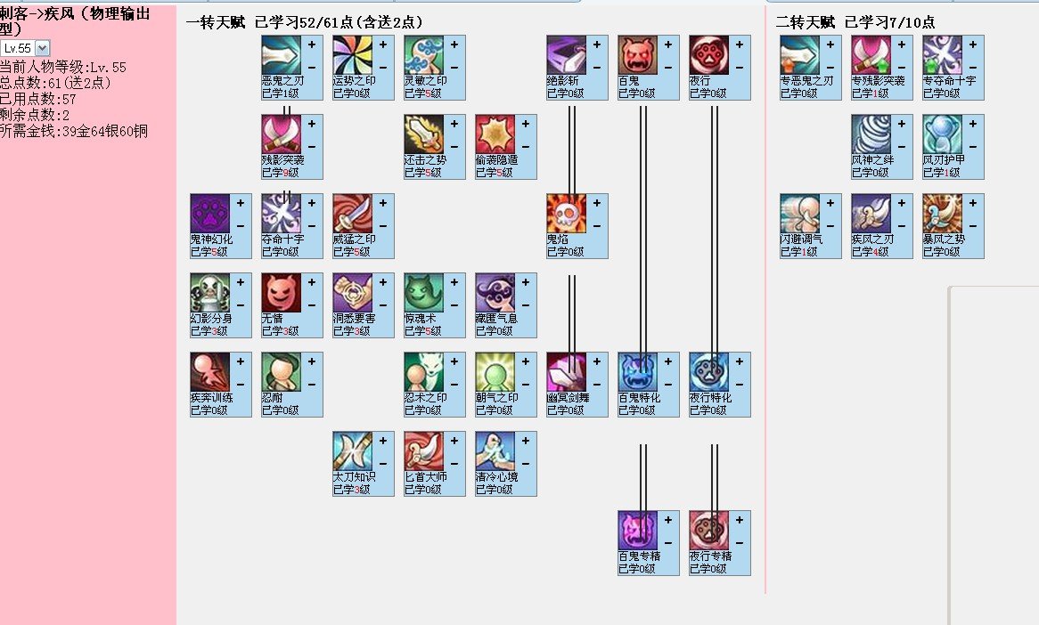 晴空物语刺客（太刀）加点，求高人指导。