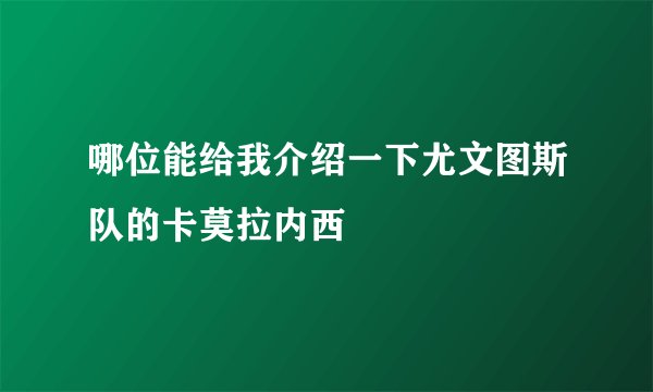 哪位能给我介绍一下尤文图斯队的卡莫拉内西