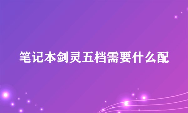 笔记本剑灵五档需要什么配