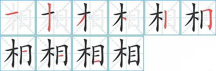 相信的相的笔顺