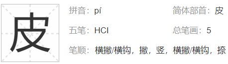 皮的部首是什么偏旁