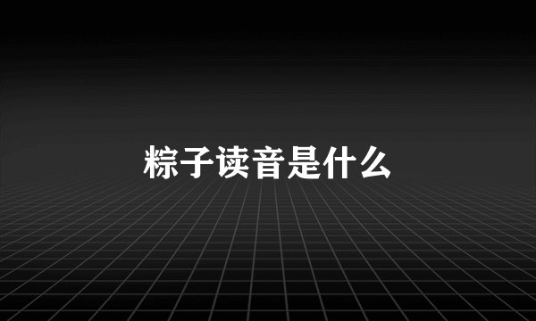 粽子读音是什么