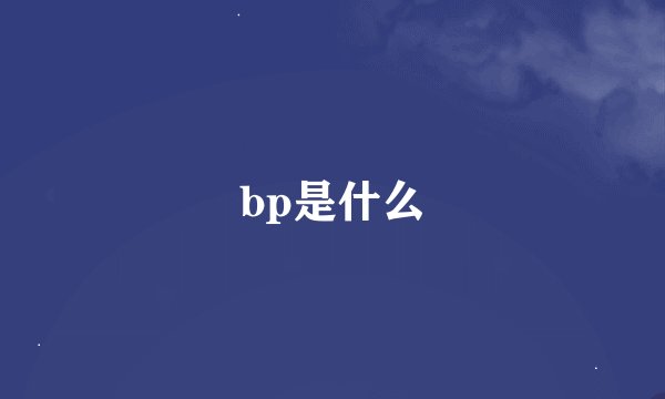 bp是什么