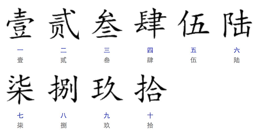 九的大写是多少