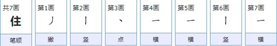 住的笔画