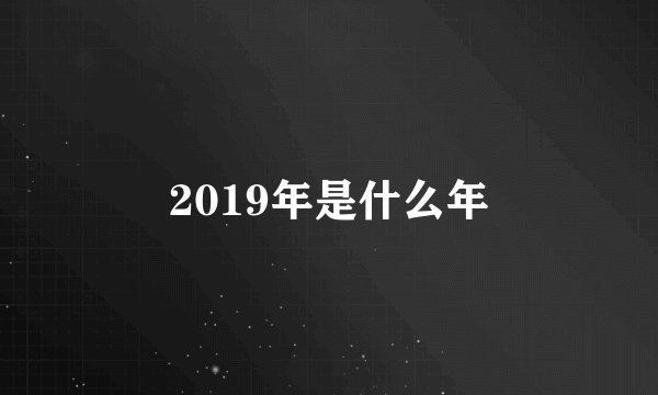 2019年是什么年