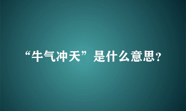“牛气冲天”是什么意思？