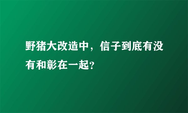 野猪大改造中，信子到底有没有和彰在一起？