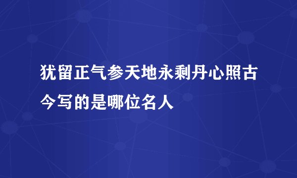 犹留正气参天地永剩丹心照古今写的是哪位名人