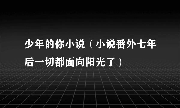 少年的你小说（小说番外七年后一切都面向阳光了）