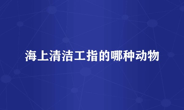 海上清洁工指的哪种动物