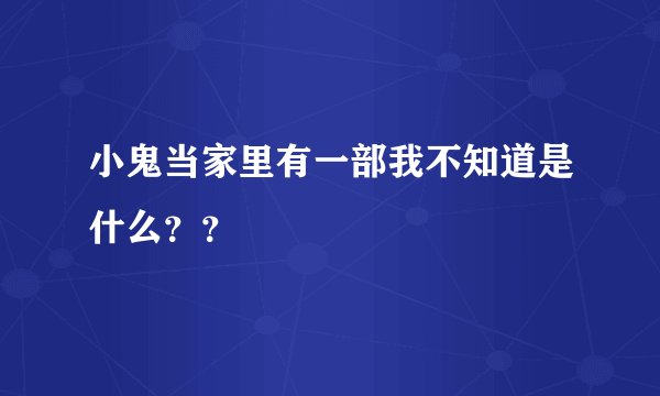 小鬼当家里有一部我不知道是什么？？
