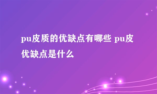 pu皮质的优缺点有哪些 pu皮优缺点是什么