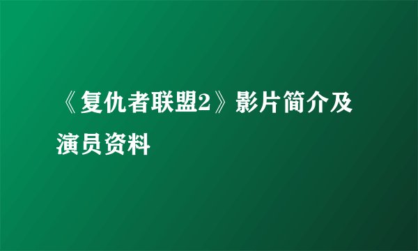 《复仇者联盟2》影片简介及演员资料