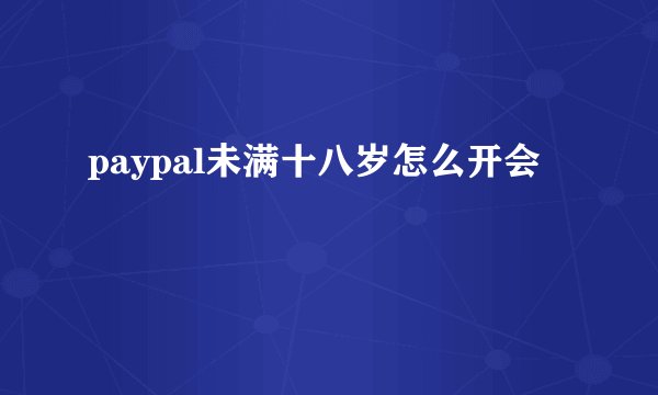 paypal未满十八岁怎么开会