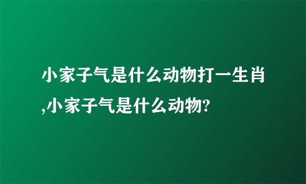 小家子气是什么动物打一生肖,小家子气是什么动物?