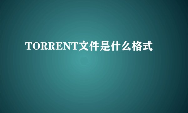 TORRENT文件是什么格式