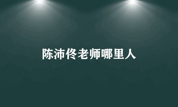 陈沛佟老师哪里人