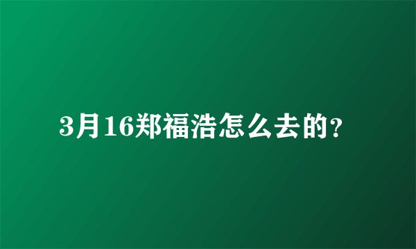 3月16郑福浩怎么去的?