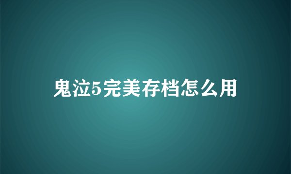 鬼泣5完美存档怎么用