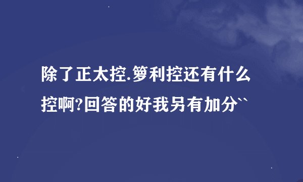 除了正太控.箩利控还有什么控啊?回答的好我另有加分``
