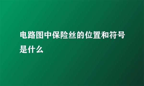 电路图中保险丝的位置和符号是什么