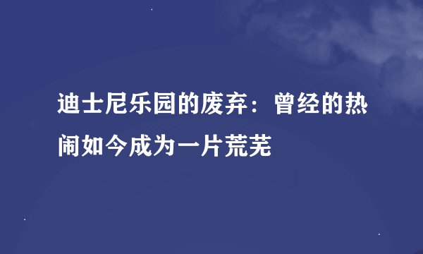 迪士尼乐园的废弃：曾经的热闹如今成为一片荒芜