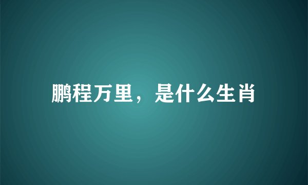 鹏程万里，是什么生肖