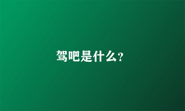 驾吧是什么？