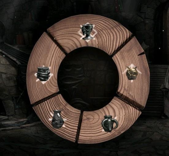 梦之旅4天空之书 水城 里面那个木板 金属杯 木轮 到底该怎么放？我知道是依照木轮的图案把木板查在水槽内