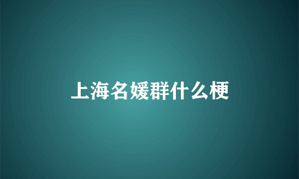 上海名媛群什么梗