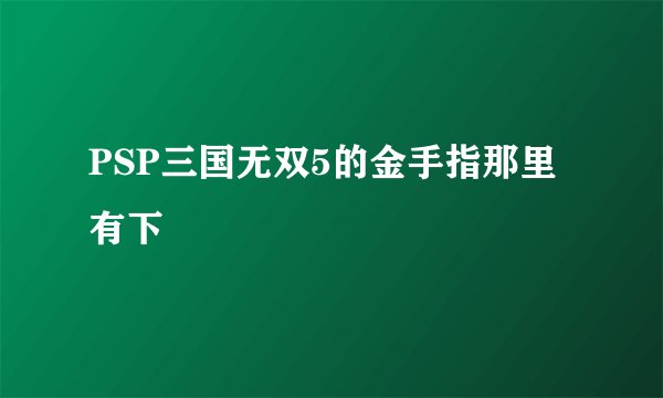 PSP三国无双5的金手指那里有下