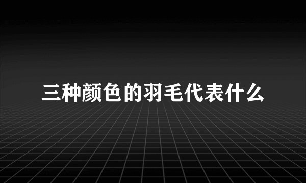 三种颜色的羽毛代表什么