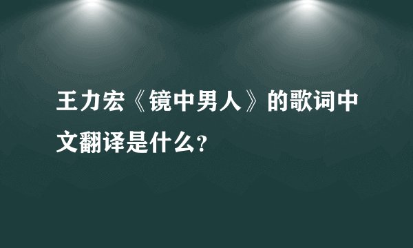 王力宏《镜中男人》的歌词中文翻译是什么？