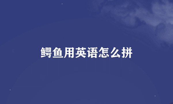 鳄鱼用英语怎么拼