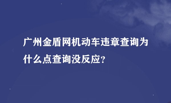 广州金盾网机动车违章查询为什么点查询没反应？