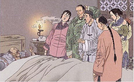 《儒林外史》中严监生临死前的故事主要内容是什么