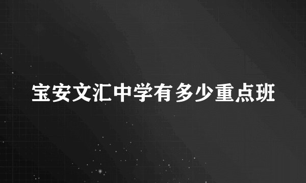 宝安文汇中学有多少重点班
