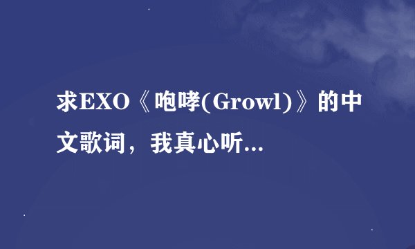 求EXO《咆哮(Growl)》的中文歌词,我真心听不太懂他们唱的是什么意思,网上有不同版本的歌词,每种版本...